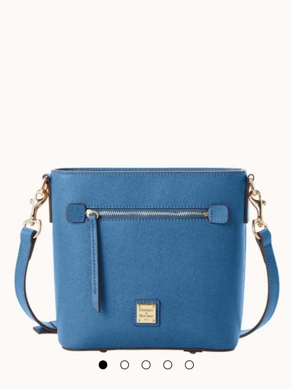 DOONEY & BOURKE NWT Azure Blue Saffiano Leather Zip Crossbody Bag